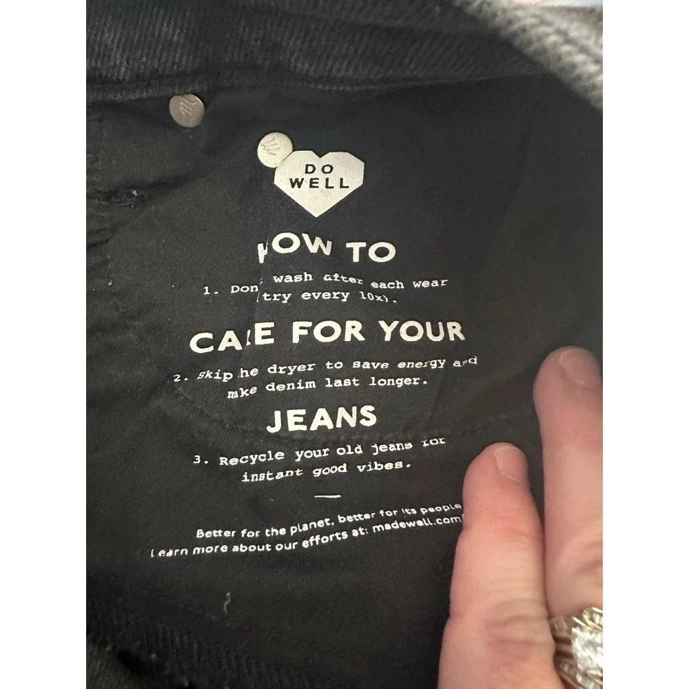 Madewell Women's Black Wash High Rise Crop Flare Jeans Size 28 P‎